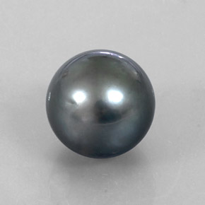 Perle gris naturelle sphère / boule, 13,50 ct, opaque