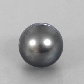 Perle gris naturelle sphère / boule, 13,13 ct, opaque