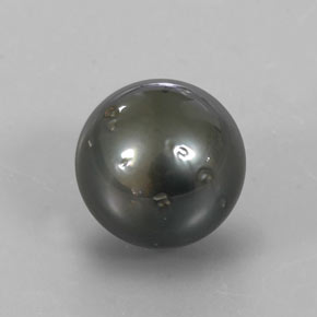 perle Argent foncé naturelle Sphère / Boule, 12.77 ct, Opaque