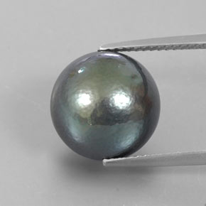 Perle gris naturelle sphère / boule, 13,23 ct, opaque