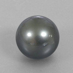 Perle gris naturelle sphère / boule, 13,23 ct, opaque