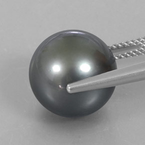 Perle gris naturelle sphère / boule, 13,23 ct, opaque