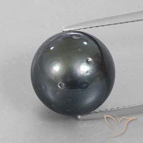 12.39ct Naturel Argent foncé perle, Sphère / Boule, Opaque, Photo A