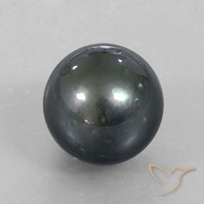 perle Argent foncé naturelle Sphère / Boule, 12.39 ct, Opaque