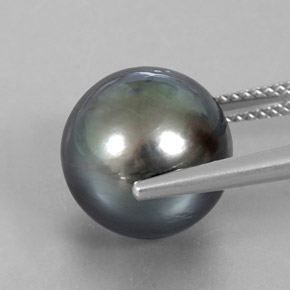 perle Gris foncé naturelle Sphère / Boule, 12.55 ct, Opaque