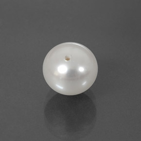 Perle blanc naturelle sphère / boule, 3,93 ct, opaque
