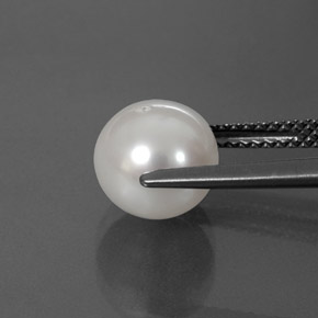 Perle blanc naturelle sphère / boule, 3,93 ct, opaque