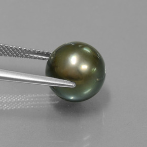 perle Gris foncé naturelle Sphère / Boule, 9.57 ct, Opaque