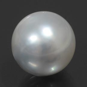 perle Argent naturelle Sphère / Boule, 11.88 ct, Opaque