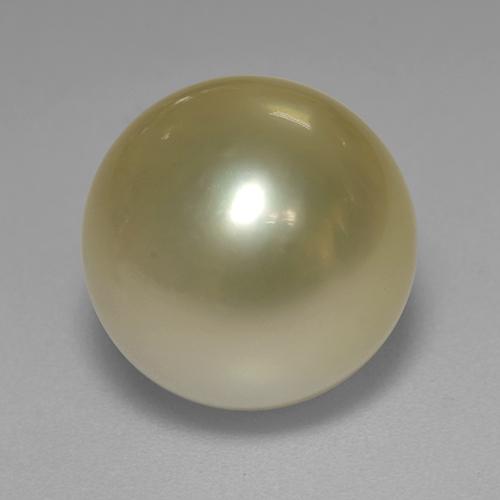 perle Jaune moyen naturelle Sphère / Boule, 12.03 ct, Opaque