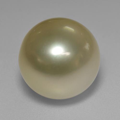 perle Jaune moyen naturelle Sphère / Boule, 12.03 ct, Opaque