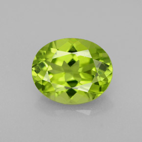 Péridot vert naturelle coupe ovale, 2,19 ct, VS