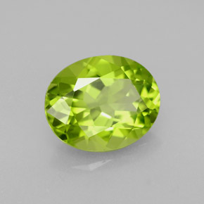 Péridot vert naturelle coupe ovale, 2,19 ct, VS