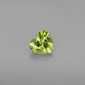 Péridot vert naturelle forme de coeur, 0,56 ct, VS