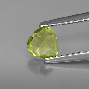Péridot vert naturelle forme de coeur, 0,57 ct, VS