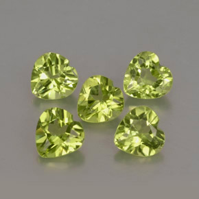 Achetez naturel ct vert péridot gems, forme de coeur, en provenance chine chez gemselect. en stock, livraison internationale!