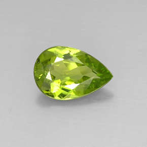Péridot vert naturelle en forme de poire, 2,85 ct, VVS-VS