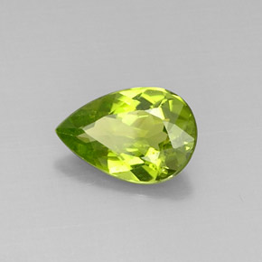 Péridot vert naturelle en forme de poire, 2,85 ct, VVS-VS