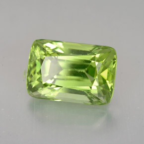 Péridot vert naturelle coupe coussin, 5,00 ct, VS