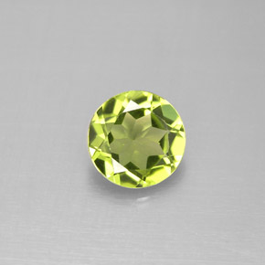 Péridot vert naturelle coupe roude, 1,19 ct, VVS-VS