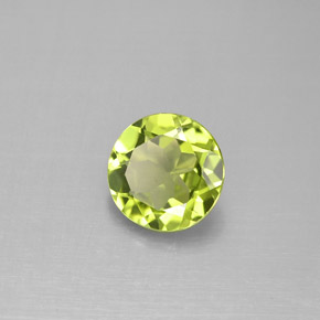 Péridot vert naturelle coupe roude, 1,19 ct, VVS-VS