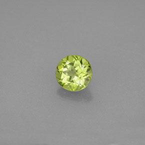 Péridot vert naturelle coupe roude, 0,81 ct, VS