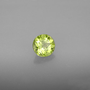 Péridot vert naturelle coupe roude, 0,81 ct, VS