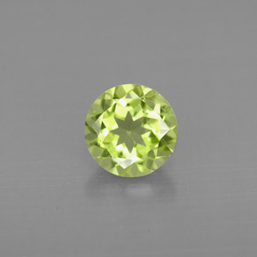 Péridot vert naturelle coupe roude, 0,92 ct, VS