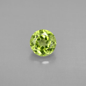 Péridot vert naturelle coupe roude, 1,12 ct, VS