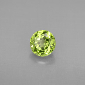 Péridot vert naturelle coupe roude, 1,12 ct, VS
