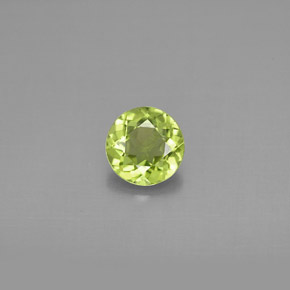 Péridot vert naturelle coupe roude, 0,85 ct, VS