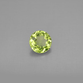 Péridot vert naturelle coupe roude, 0,85 ct, VS