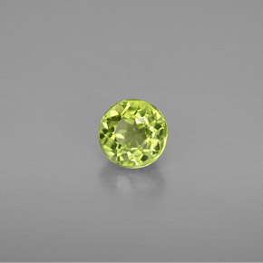 Péridot vert naturelle coupe roude, 0,84 ct, VS