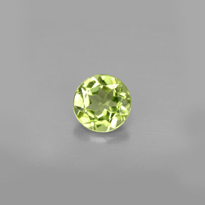 Péridot vert naturelle coupe roude, 0,82 ct, VS