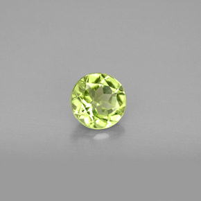 Péridot vert naturelle coupe roude, 0,82 ct, VS