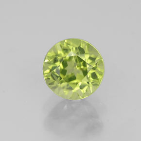 Péridot vert naturelle coupe roude, 0,82 ct, VS
