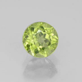 Péridot vert naturelle coupe roude, 0,82 ct, VS