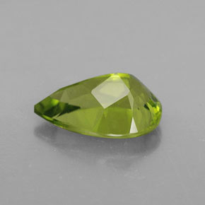 Péridot vert naturelle en forme de poire, 3,44 ct, VVS