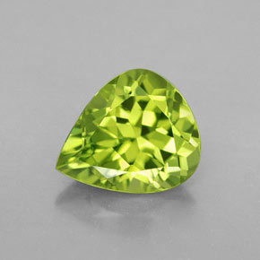 Péridot vert naturelle en forme de poire, 3,16 ct, VVS