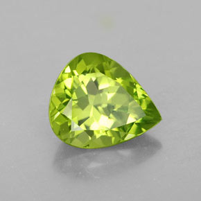 Péridot vert naturelle en forme de poire, 3,16 ct, VVS