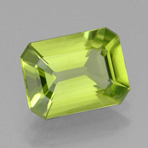 Péridot vert naturelle taille émeraude, 1,93 ct, VS-SI