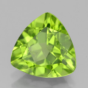 Péridot vert naturelle trillion, 2,45 ct, VS