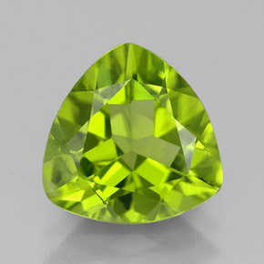 Péridot vert naturelle trillion, 3,07 ct, VS-SI