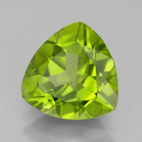 Péridot vert naturelle trillion, 3,07 ct, VS-SI