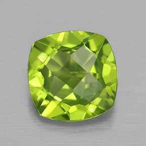 Péridot vert naturelle coupe coussin, 2,50 ct, VS