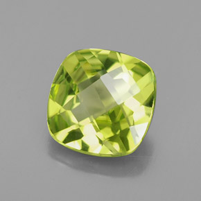 Péridot vert naturelle coupe coussin, 1,90 ct, VVS-VS