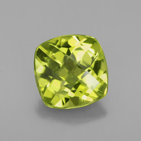 Péridot vert naturelle coupe coussin, 2,21 ct, VS-SI