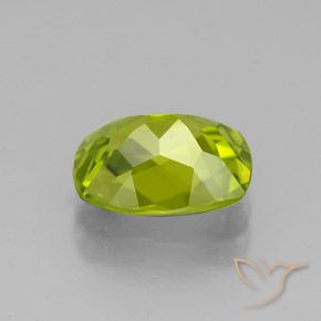 Péridot Vert jaunâtre naturelle Coussin, 2.50 ct, VS
