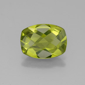 Péridot vert naturelle coupe coussin, 1,87 ct, VS