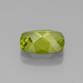 Péridot vert naturelle coupe coussin, 1,87 ct, VS